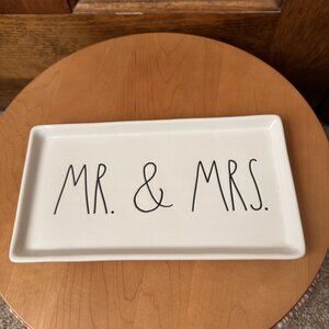 New, Never Used Rae Dunn "Mr. & Mrs." Ceramic Trinket Tray